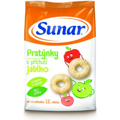 Sunar Dětský snack jablkové prstýnky 50 g – Zbozi.Blesk.cz