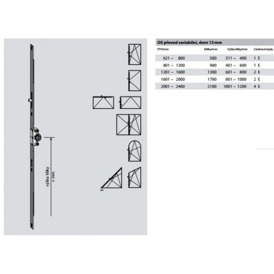 ROTO NT Převod variabilní Dorn 15 mm GR 2180 2001 - 2400 4E – Hledejceny.cz