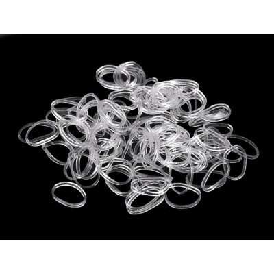 Malé gumičky do vlasů, transparentní - cca 100 ks – Hledejceny.cz
