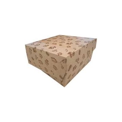 Papírová dortová krabice KRAFT s motivem 220*220*90 mm – Zboží Mobilmania