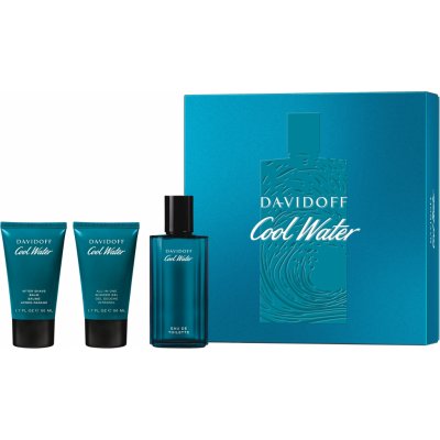 Davidoff Cool Water Man EDT 125 ml + 75 ml balzám po holení + 75 ml sprchový gel dárková sada – Hledejceny.cz