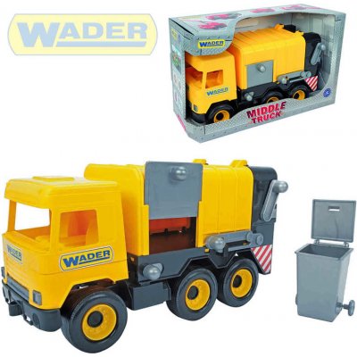 Wader Middle Truck auto popelář 38 cm set s popelnicí žluté plastové 32123