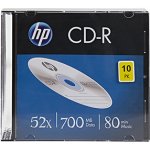 HP CD-R 700MB 52x, slim, 10ks (CRE00085-3) – Zboží Živě