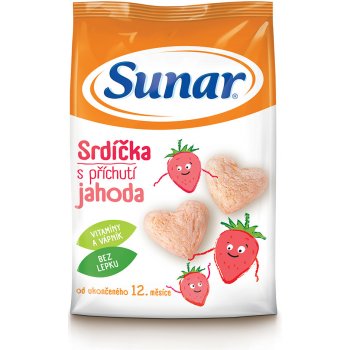 Sunar Snack jahodová srdíčka 50 g