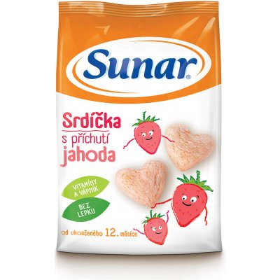 Sunar Snack jahodová srdíčka 50 g – Hledejceny.cz