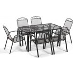 Vikio Zahradní jídelní kovový set pro 6 osob V126 antracit – Zbozi.Blesk.cz