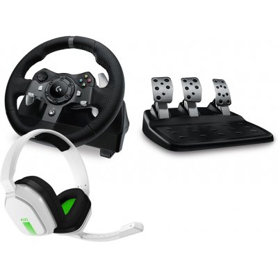 Logitech G920 Wheel+A10 Xbox Headset White 991-000487 – Zboží Živě