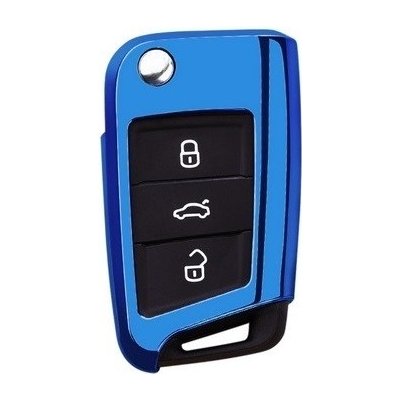 COVERKEYS Obal na klíč, kryt klíče Škoda Kodiaq I (2016 - 2024) metalický, modrý