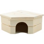 Vlastimil Morávek Domek dřevo morče rohový 21 x 21 x 12 cm – Zboží Mobilmania