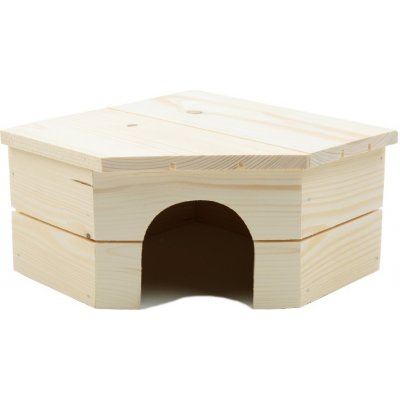 Vlastimil Morávek Domek dřevo morče rohový 21 x 21 x 12 cm – Zboží Mobilmania