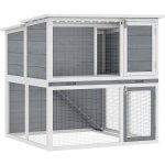 MM Handel dvoupatrová dřevěná králíkárna šedá 98 x 95 x 102,5 cm – Hledejceny.cz