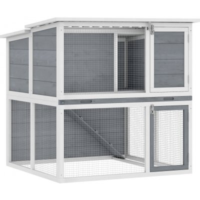 MM Handel dvoupatrová dřevěná králíkárna šedá 98 x 95 x 102,5 cm – Hledejceny.cz