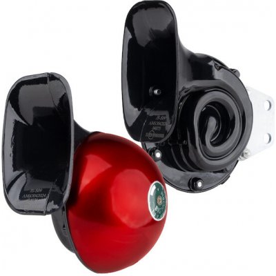 Zvuková signalizace klaksonu sada 2 ks červená 125 mm 12V AMIO-04075 – Hledejceny.cz