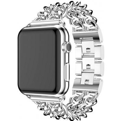 eses Kovový řetízkový řemínek pro Apple Watch - Stříbrný 38mm, 40mm, 41mm