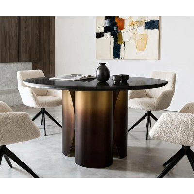 DELIFE Adenza kulatý 140 x 140 cm mramor černá stříbrná kov zlatá Fusion Finish – Zboží Dáma