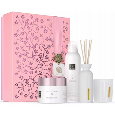 Rituals The Ritual Of Sakura Large sprchová pěna 200 ml + tělový krém 200 ml + vonné tyčinky 70 ml + vonná svíčka 140 gr – Sleviste.cz