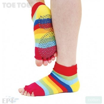 ToeToe JOGA NO FINGER trainer bezprstové ponožky protiskluzové rainbow duha