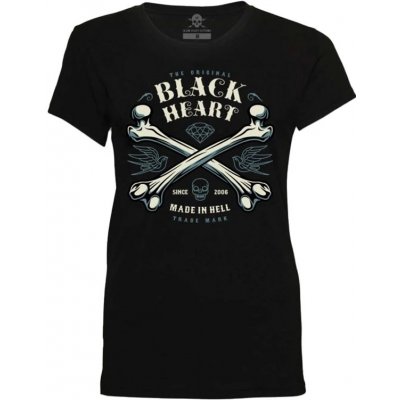 Dámské Triko BLACK HEART BONES černá – Hledejceny.cz