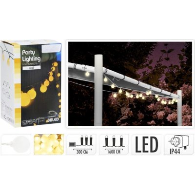 HOMESTYLING Světelný řetěz venkovní LED PARTY teplá bílá 80 LED KO-AX8779250 – Zboží Mobilmania