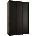 DobreSny Davos s posuvnými dveřmi 150 cm černá / černé pojezdy – Sleviste.cz