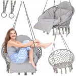 KIK Zahradní houpačka čapí hnízdo s XXL polštářem šedé 120kg – Zboží Dáma