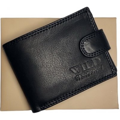 Pánská kožená peněženka s přezkou wild fashion4u black – Zboží Mobilmania
