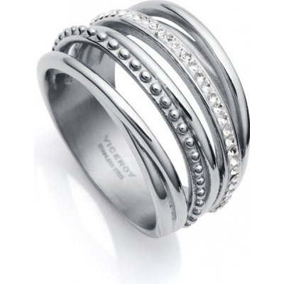 Viceroy Výrazný ocelový prsten s kubickými zirkony Chic 75306A01 – Zboží Dáma