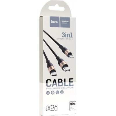 HOCO Datový / nabíjecí kabel 3v1 X26 (Lightning / Micro USB / USB-C) – Zboží Mobilmania