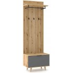 Vivaldi Předsíňová stěna Nordic 65 cm dub Evoke grafit – Sleviste.cz