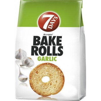 7 Days Bake Rolls Křupavé chlebové chipsy s česnekovou příchutí - 80 g