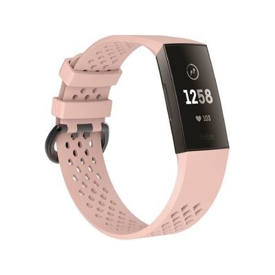 Mobilly řemínek pro Fitbit Charge 3, velikost S, silikonový, růžový 86 DSC3-03-00