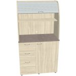 OFFICE PRO HOBIS kancelářská kuchyň bez vybavení, levá - KU 3 0 L, akát, šedá roleta – Zboží Dáma