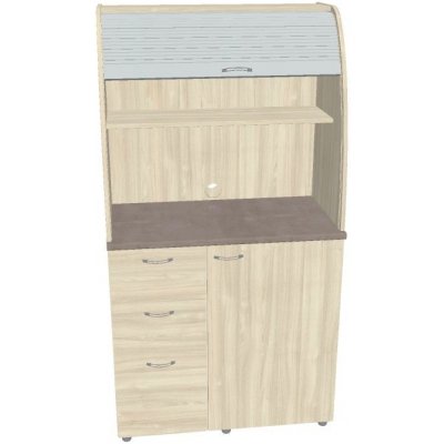 OFFICE PRO HOBIS kancelářská kuchyň bez vybavení, levá - KU 3 0 L, akát, šedá roleta – Zboží Dáma