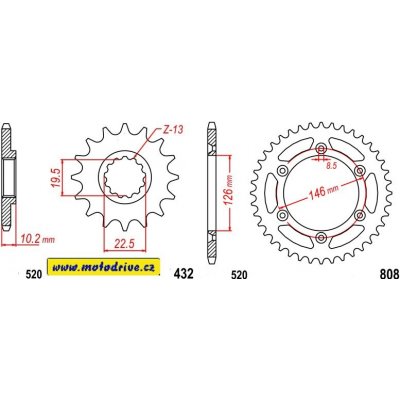 ČZ Řetězová sada Suzuki DRZ 400 E 00-07 | Zboží Auto