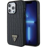 Guess iPhone 15 Pro Croco Triangle Metal Logo černé – Hledejceny.cz