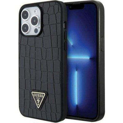 Guess iPhone 15 Pro Croco Triangle Metal Logo černé – Hledejceny.cz