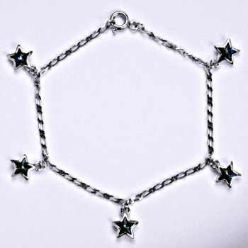 Čištín stříbrný se Swarovski krystaly bermuda blue hvězda R 1326