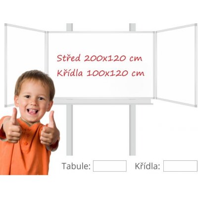 Consulta Třídílná keramická magnetická tabule Triptych 400/200 x 120 cm – Zboží Živě