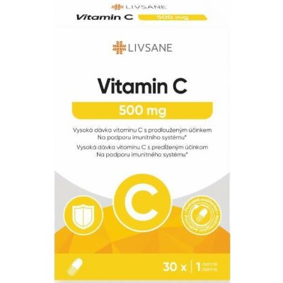 Livsane Vitamin C 500 mg vysoká dávka 30 kapslí – Hledejceny.cz