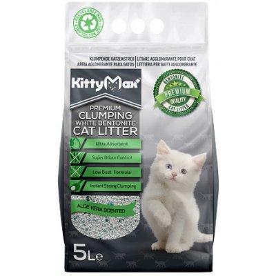 Kittymax hrudkující bezprašný bílý bentonit Aloe Vera 10 l – Hledejceny.cz