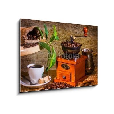 Obraz 1D - 100 x 70 cm - grinder and other accessories for the coffee brusky a další příslušenství pro kávu – Zbozi.Blesk.cz