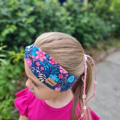 Dětská čelenka barevné kytky
