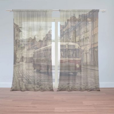 Sablio Záclony Historický autobus: 2ks 150x250cm – Hledejceny.cz