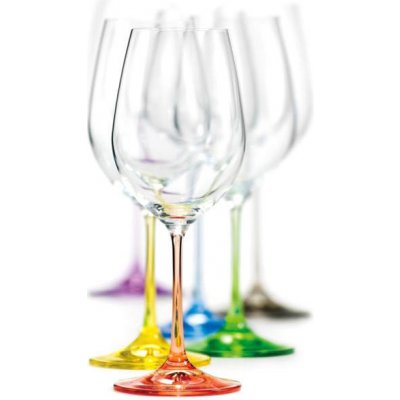 Crystalex Barevné sklenice na víno Rainbow 6 x 350 ml
