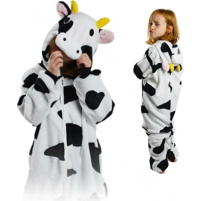 ZOLTA Dětský teplý jednodílný pyžamo s motivem kráva kigurumi tepláková souprava dětský overal pcN kráva – Sleviste.cz