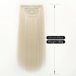 Vlasy clip in 4 pásy - perleťové blond rovné vlasové příčesky 55 cm – Sleviste.cz