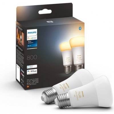 Philips Hue LED žárovky set 2x6W E27 800lm 2200-6500K sada 2ks, stmívatelné, Bluetooth, ZigBee, White Ambiance, bílá – Zboží Mobilmania