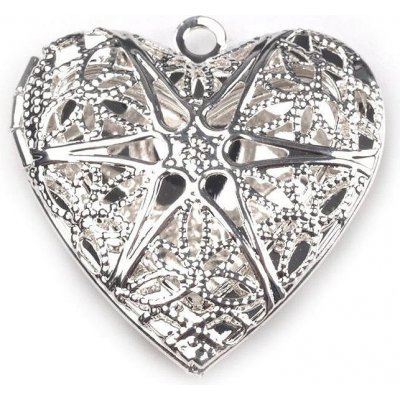 Prima-obchod Medailonek srdce 26x26 mm otevírací, barva 1 stříbrná sv. – Zboží Dáma