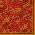 Pol Mak Collection Ubrousek 33x33cm Vzor zlato červený – Zboží Dáma