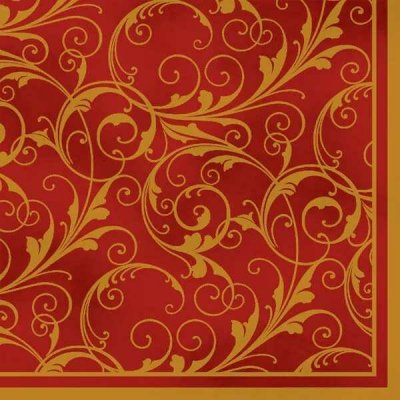 Pol Mak Collection Ubrousek 33x33cm Vzor zlato červený – Zboží Dáma